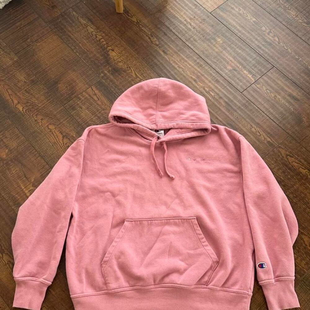 Pink champion hoodie in size